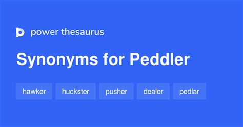 Each question has four options followed by the correct answer. . Peddler synonym